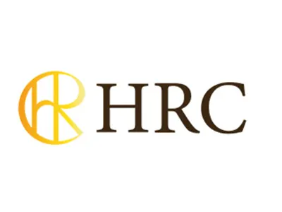 HRC logo with a gold emblem and dark lettering on a white background.