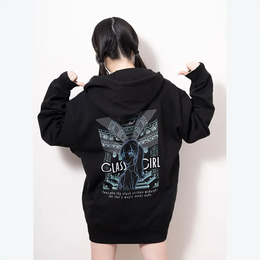 T-shirt in blue and hoodie in pink